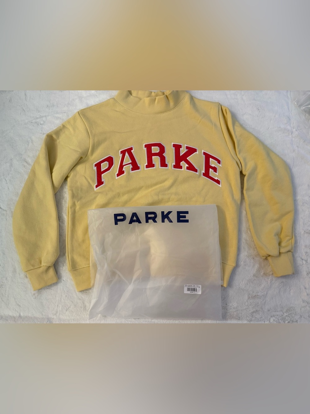 PARKE Heritage Varsity Sweatshirt Summerland Peel/Calypso S/M NWT